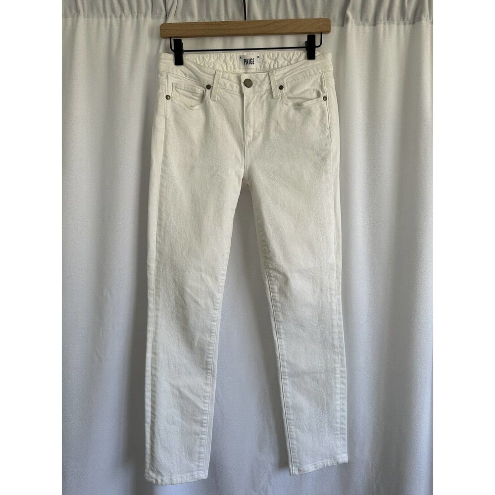 Paige Skyline Ankle Peg White Stretch Denim Jeans Size Womens 29